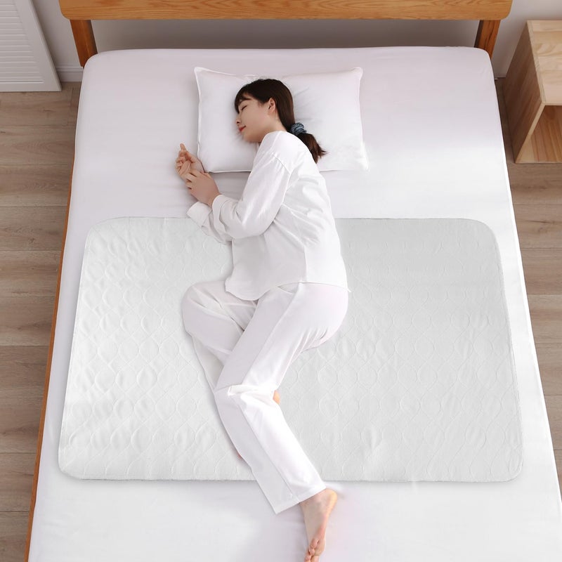 Bamuho Bed Pads for Incontinence Washable with 4 Layers of Protection, Waterproof Bed Pads Large 2 Pack 34" x 52" Great for Adult, Children and Pets - Image 1